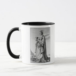 St. Barbara, geätzt von Wenceslaus Hollar, 1647 Tasse