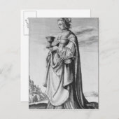 St. Barbara, geätzt von Wenzelaus Hollar, 1647 Postkarte (Vorne/Hinten)