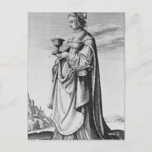 St. Barbara, geätzt von Wenzelaus Hollar, 1647 Postkarte (Vorderseite)