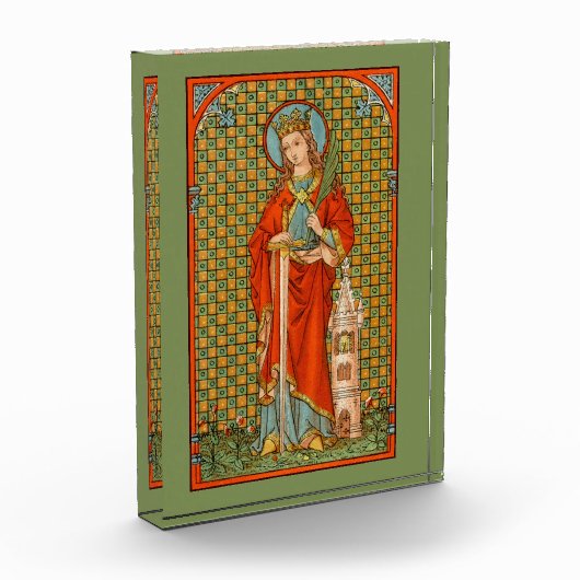 St. Barbara (JP 01) Vertikales Papergewicht oder Fotoblock (Links)