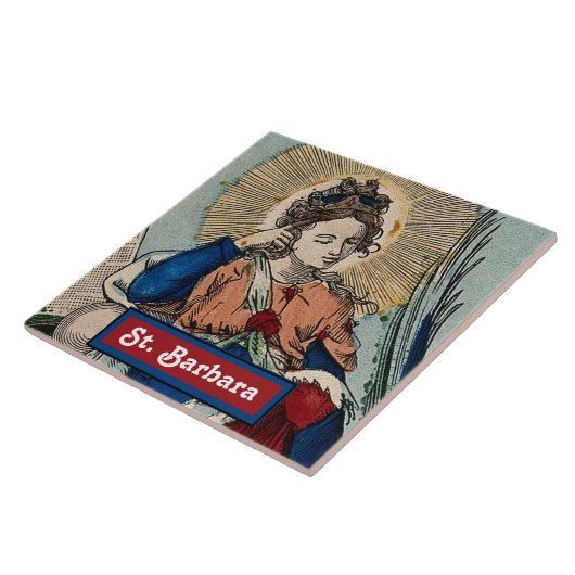 St. Barbara (M 007) Keramik Tile 1 Fliese (Seite)