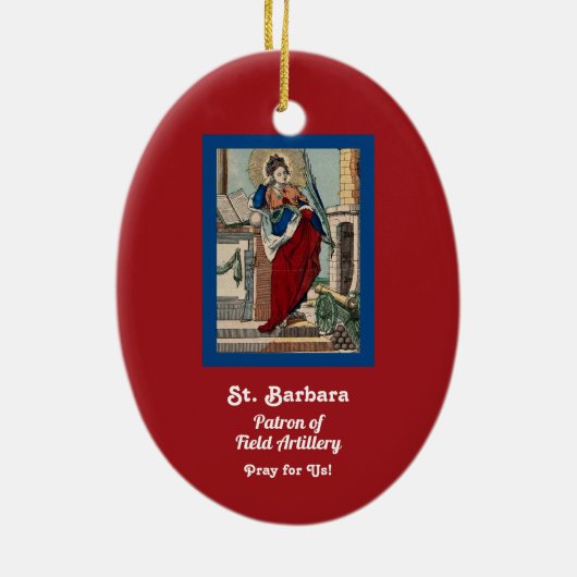 St. Barbara mit Artillerie (M 007) Keramik Ornament (Hinten)