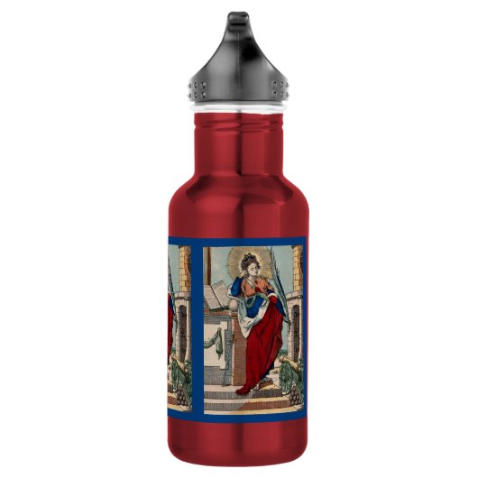 St. Barbara mit Artillerie (M 007) Rot Edelstahlflasche (Rechts)