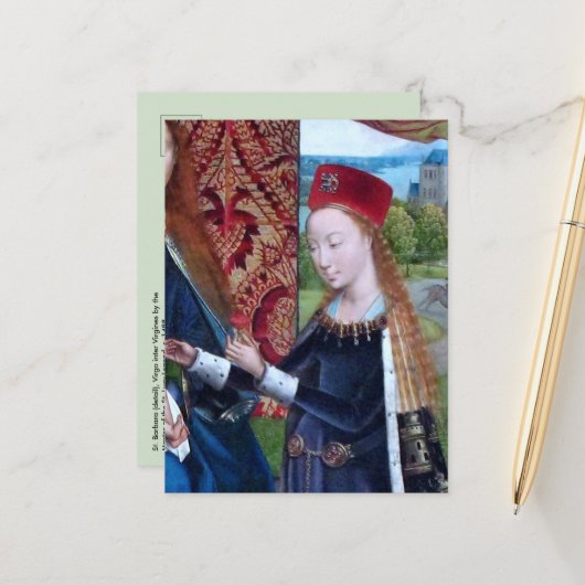 St. Barbara von Nicomedia (Detail; M 070) Postkarte (Vorderseite/Rückseite Beispiel)