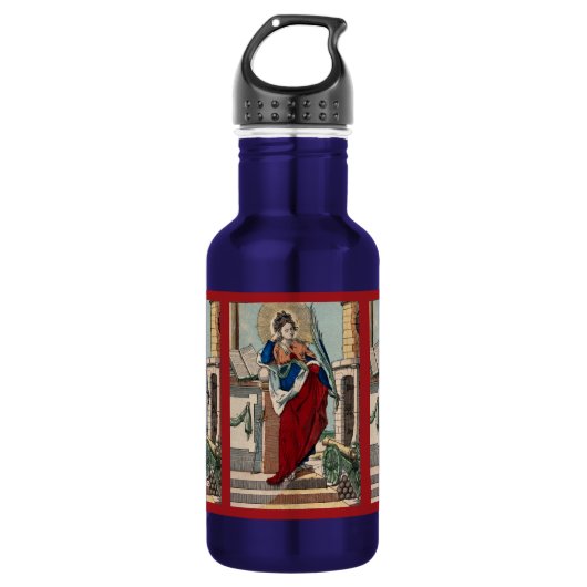 St. Barbara with Artillery (M 007) Blue Edelstahlflasche (Vorderseite)