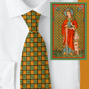 St. Barbara's Squares Krawatte (gelblich-orange Rü