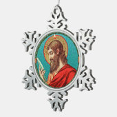 St. Bartholomew der Apostel (JMAS 03) Schneeflocken Zinn-Ornament (Rechts)