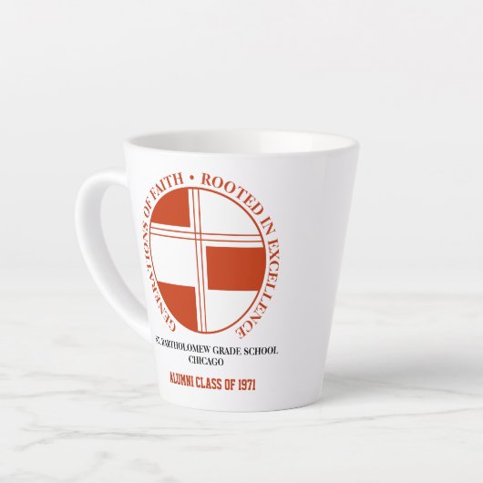 St. Bartholomew Grade School Alumni Latte Tasse (Linke Ecke)