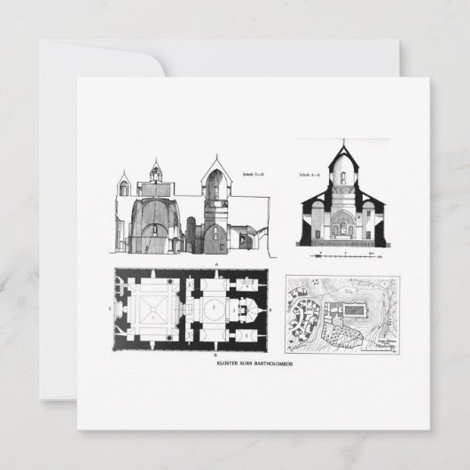 St. Bartholomew Kloster Boden und Kreuzplan (Vorderseite)