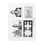St. Bartholomew Kloster Boden und Kreuzplan Magnet (Vertikal)
