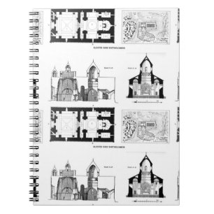 St. Bartholomew Kloster Boden und Kreuzplan N Notizblock