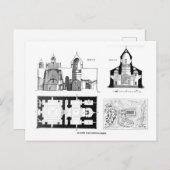 St. Bartholomew Kloster Boden und Kreuzplan Postkarte (Vorne/Hinten)