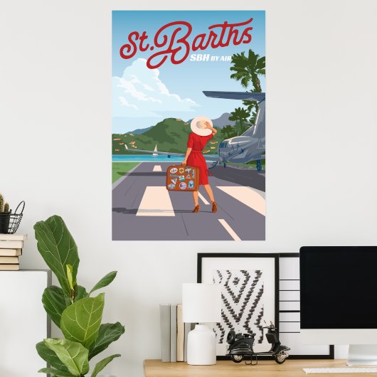 St Barths Tarmac Poster (Heimbüro)