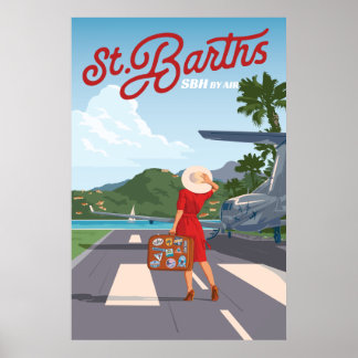 St Barths Tarmac Poster