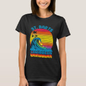 St Barts Caribbean Retro Throwback Surf & Beach So T-Shirt (Vorderseite)