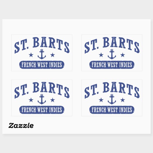 St- BartsFranzösische Antillen Rechteckiger Aufkleber (Blatt)