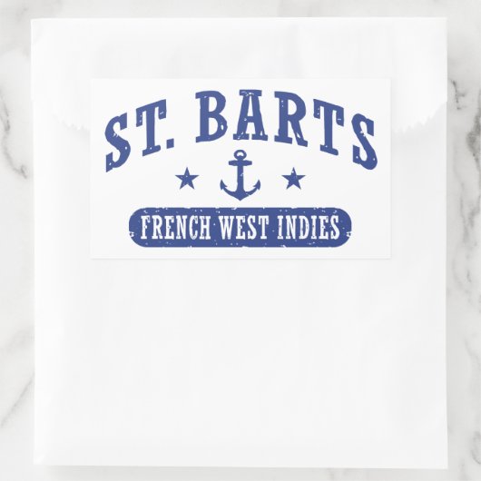 St- BartsFranzösische Antillen Rechteckiger Aufkleber (Tasche)