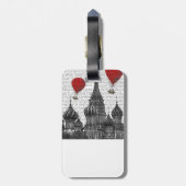St. Basil Kathedrale und Rote Heißluftballons Gepäckanhänger (Rückseite vertikal)
