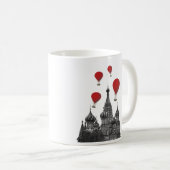 St. Basil Kathedrale und Rote Heißluftballons Kaffeetasse (VorderseiteRechts)