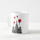 St. Basil Kathedrale und Rote Heißluftballons Kaffeetasse (Vorderseite Links)