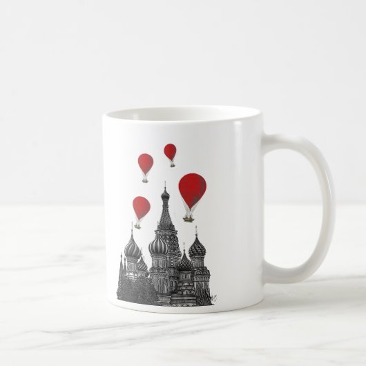 St. Basil Kathedrale und Rote Heißluftballons Kaffeetasse (Rechts)