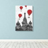 St. Basil Kathedrale und Rote Heißluftballons Leinwanddruck (Insitu (Holzboden))