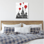St. Basil Kathedrale und Rote Heißluftballons Leinwanddruck (Insitu (Schlafzimmer))