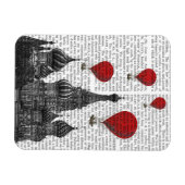 St. Basil Kathedrale und Rote Heißluftballons Magnet (Horizontal)