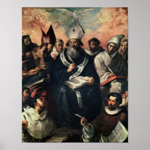 St. Basilikum, der seine Lehre vorschreibt Poster
