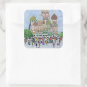 St. Basil's Cathedral Roter Platz 1995 Quadratischer Aufkleber (Tasche)