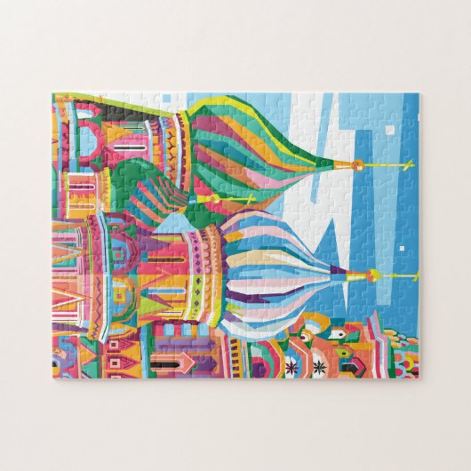 St. Basil's Cathedral Russland Farbenfrohe Pop Kun Puzzle (Horizontal)