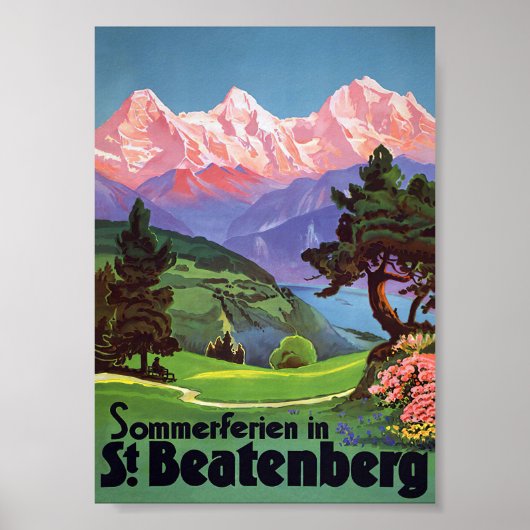 St. Beatenberg, Schweiz Vintage Travel Poster (Vorne)