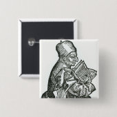 St. Bede von 'Liber Chronicarum Button (Vorne & Hinten)
