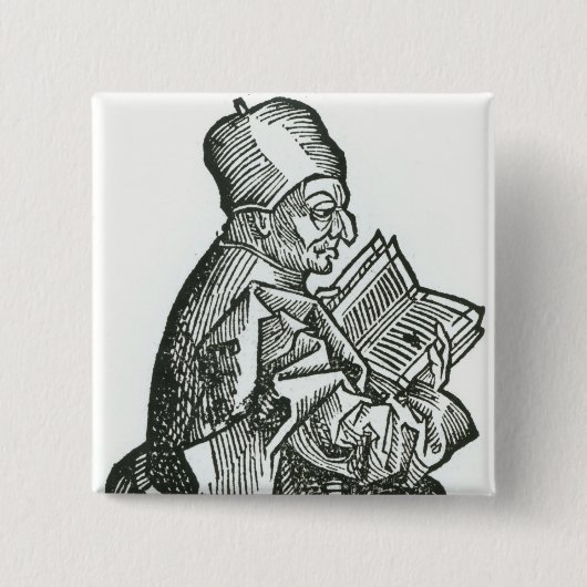 St. Bede von 'Liber Chronicarum Button (Vorderseite)