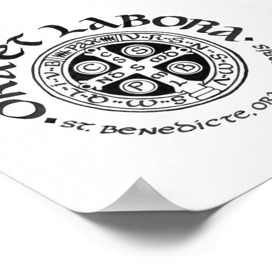 St. Benedict Calligraphy Poster (Ecke)