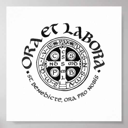 St. Benedict Calligraphy Poster (Vorne)
