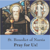 St Benedict Custom-Cut Vinyl Sticker (Vorderseite)