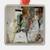 St. Benedict, der Gastfreundschaft empfängt Silbernes Ornament (Vorne)