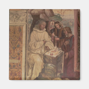 St. Benedict gegen eine Landschaft, vom Leben O Magnet