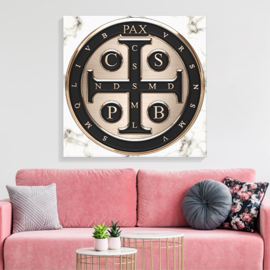 St. Benedict-Medaille Leinwanddruck (Insitu (Wohnzimmer))