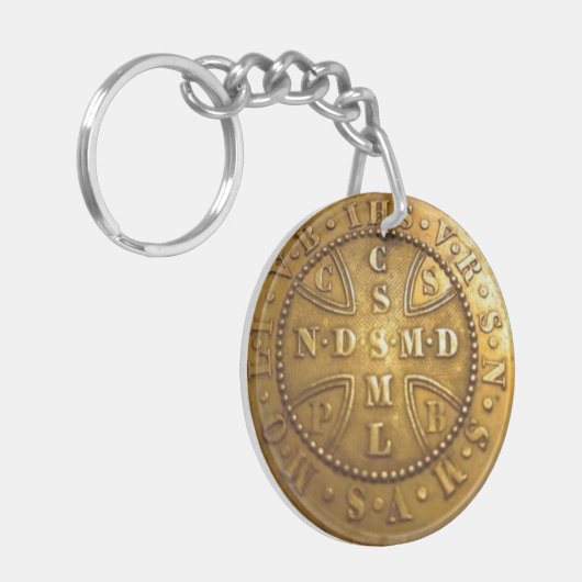 St Benedict medal Keychain Schlüsselanhänger (Vorderseite links)