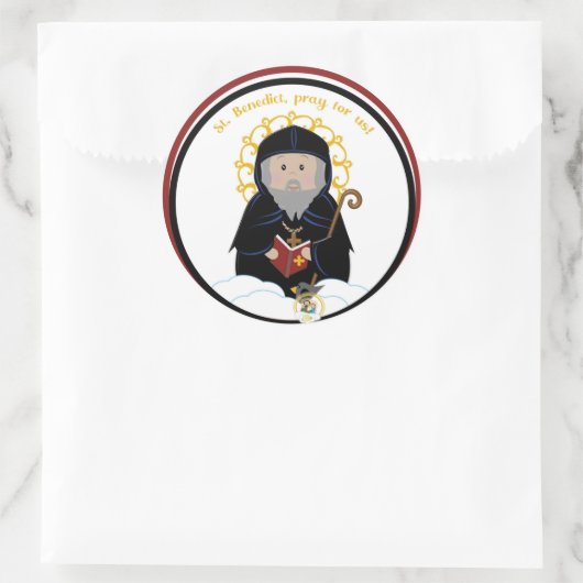 St. Benedict Runder Aufkleber (Tasche)