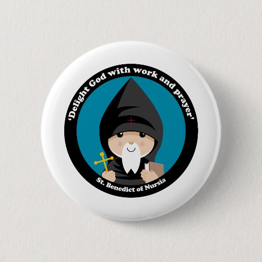 St. Benedict von Nursia Button (Vorderseite)