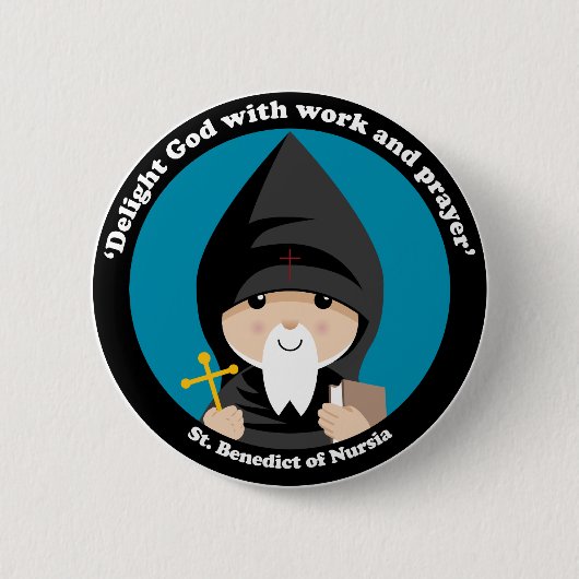 St. Benedict von Nursia Button (Vorderseite)