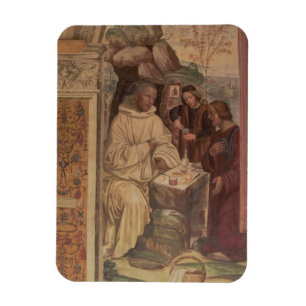 St. Benedikt gegen eine Landschaft, vom Leben oder Magnet