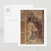 St. Benedikt gegen eine Landschaft, vom Leben oder Postkarte (Vorne/Hinten)