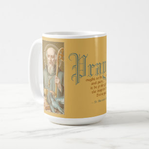 St. Benedikt (JM 07; Stil 1; Zitat zum Gebet) Kaffeetasse
