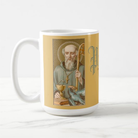 St. Benedikt (JM 07; Stil 1; Zitat zum Gebet) Kaffeetasse (Links)