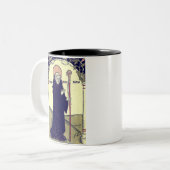 St. Benedikt von Nursia Abt. von Monte Cassino Zweifarbige Tasse (Vorderseite Links)