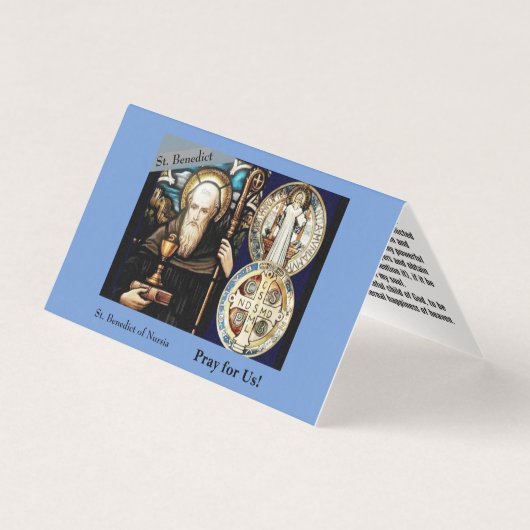 St. Benedikt von Nursia Gebetskarte (Vorderseite)